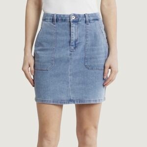 Sanctuary Denim Mave Mini Skirt, Size 28, Medium Wash, Stretch, Cargo, Utility